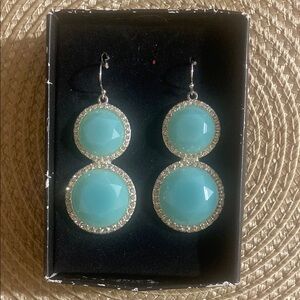 Elegant Silver and Blue Dangle Earrings